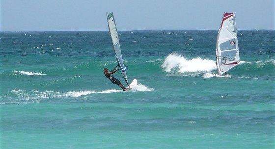 Windsurfing at Barbados Turtle Beach
